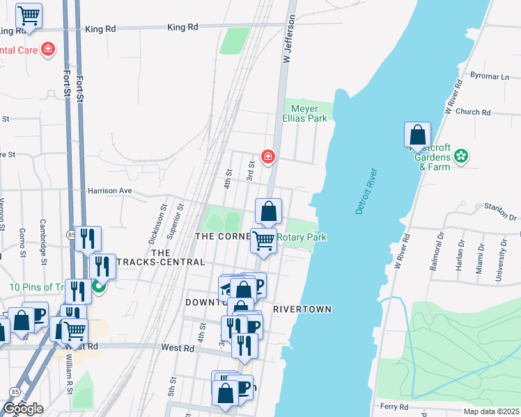 map of restaurants, bars, coffee shops, grocery stores, and more near in Trenton