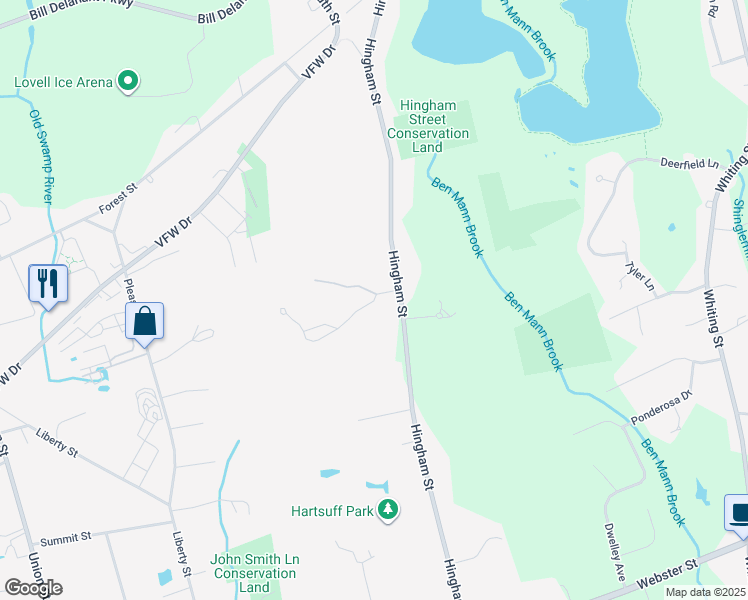 map of restaurants, bars, coffee shops, grocery stores, and more near 12 Midfield Drive in Rockland
