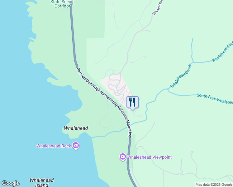 map of restaurants, bars, coffee shops, grocery stores, and more near 19921 Whaleshead Road in Brookings