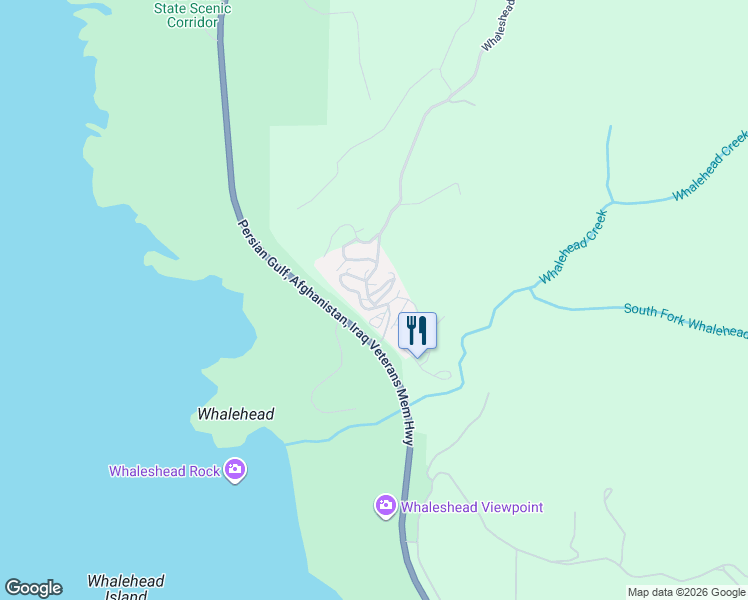 map of restaurants, bars, coffee shops, grocery stores, and more near 19921 Whaleshead Road in Brookings