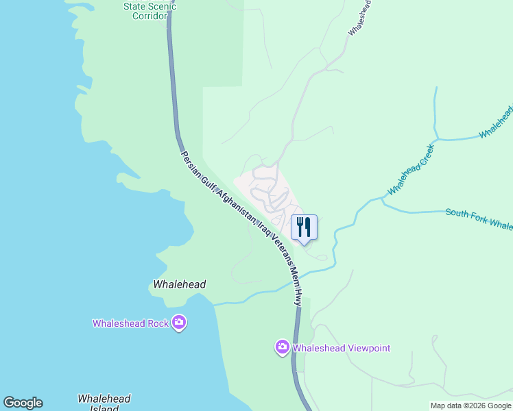 map of restaurants, bars, coffee shops, grocery stores, and more near 19921 Whaleshead Road in Brookings