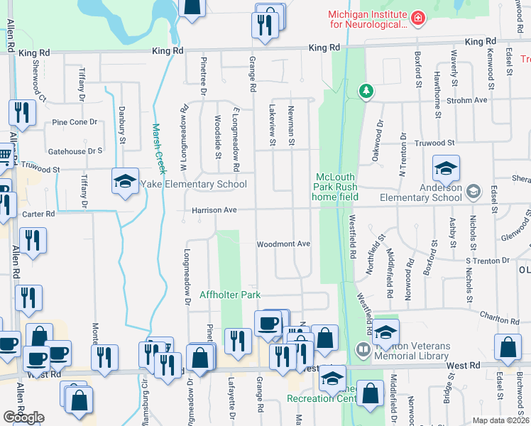 map of restaurants, bars, coffee shops, grocery stores, and more near 3508 Harrison Avenue in Trenton