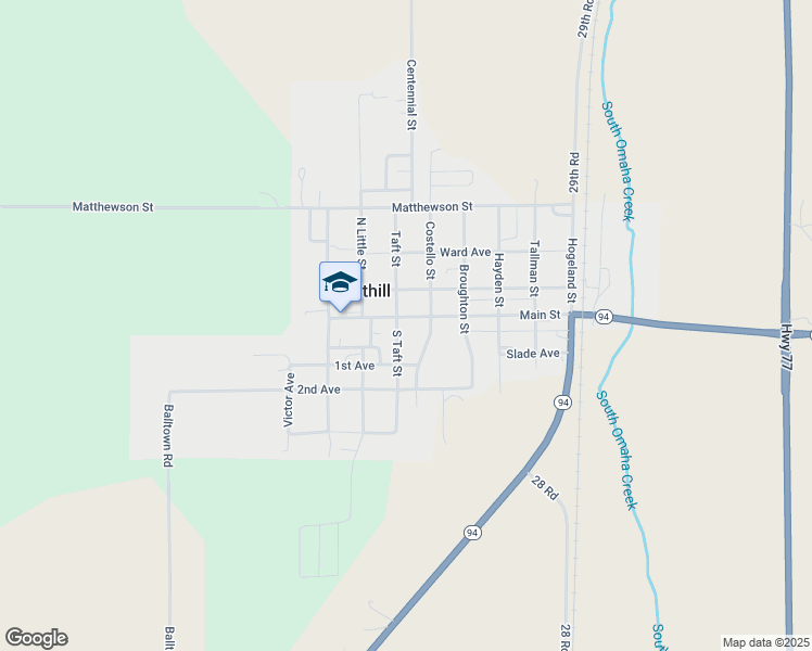 map of restaurants, bars, coffee shops, grocery stores, and more near 100 South Taft Street in Walthill