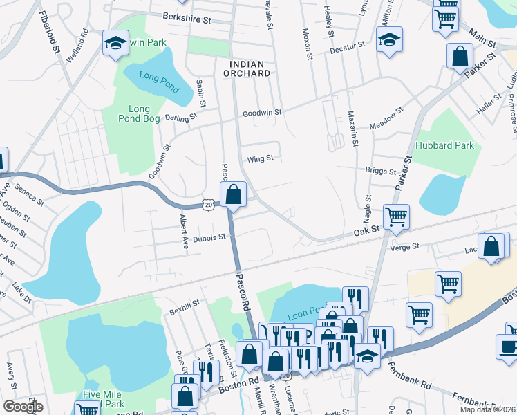 map of restaurants, bars, coffee shops, grocery stores, and more near 31 Crosley Street in Springfield