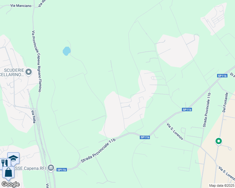 map of restaurants, bars, coffee shops, grocery stores, and more near 8 Via della Felciarella in Città metropolitana di Roma Capitale