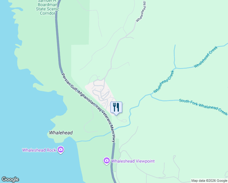 map of restaurants, bars, coffee shops, grocery stores, and more near 19935 Whaleshead Road in Brookings