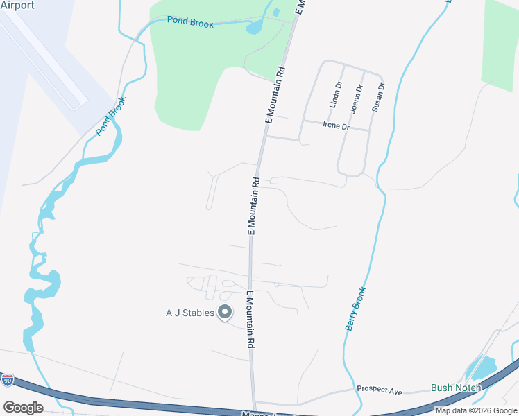 map of restaurants, bars, coffee shops, grocery stores, and more near 1215 East Mountain Road in Westfield