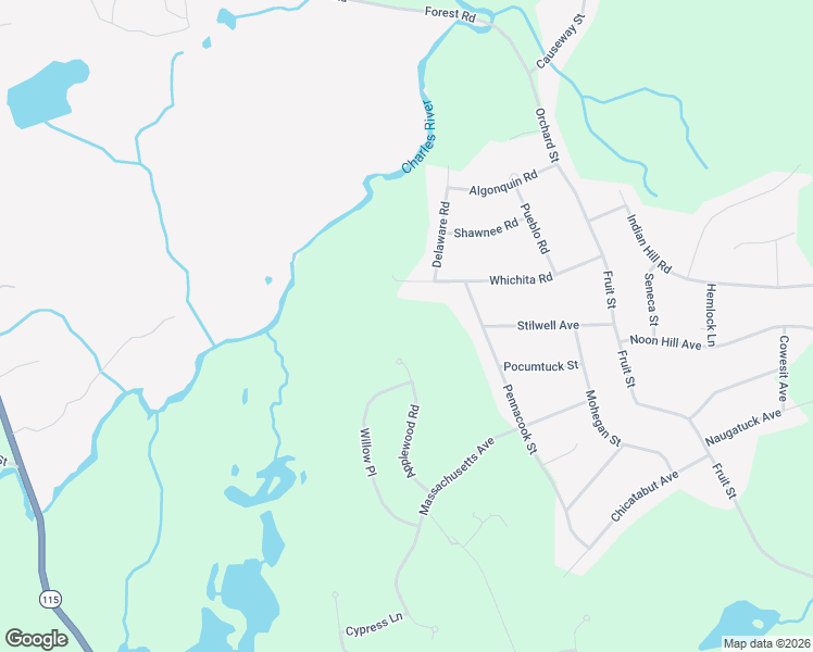 map of restaurants, bars, coffee shops, grocery stores, and more near 20 Applewood Road in Norfolk