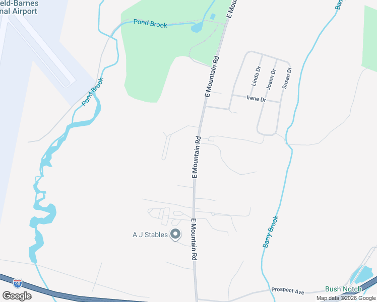 map of restaurants, bars, coffee shops, grocery stores, and more near 1214 East Mountain Road in Westfield