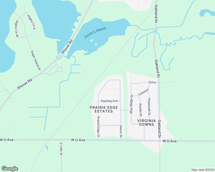 map of restaurants, bars, coffee shops, grocery stores, and more near 2598 Prairie Edge Street in Schoolcraft