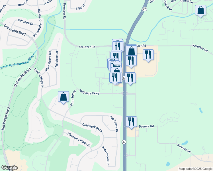 map of restaurants, bars, coffee shops, grocery stores, and more near 12400 Princeton Drive in Huntley