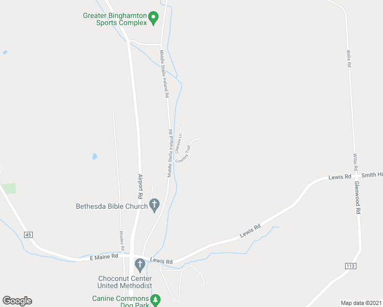 map of restaurants, bars, coffee shops, grocery stores, and more near 14 Country Trail in Binghamton