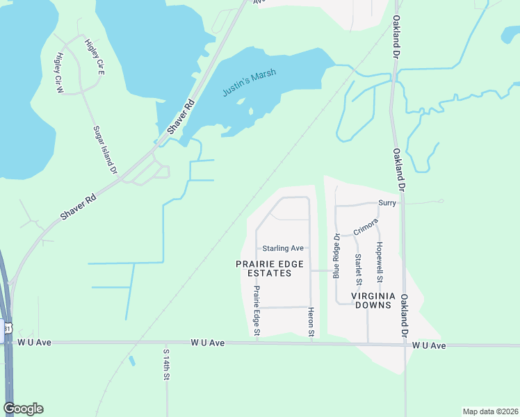 map of restaurants, bars, coffee shops, grocery stores, and more near 2598 Prairie Edge Street in Schoolcraft