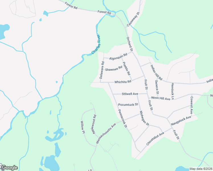 map of restaurants, bars, coffee shops, grocery stores, and more near 32 Whichita Road in Medfield