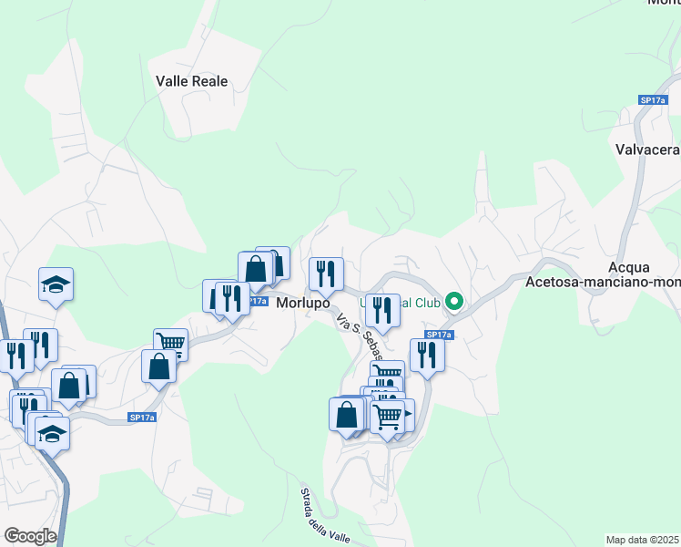 map of restaurants, bars, coffee shops, grocery stores, and more near 12 Via del Grecale in Morlupo