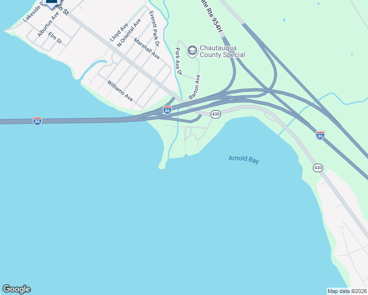 map of restaurants, bars, coffee shops, grocery stores, and more near 4030 Shore Acres Drive in Bemus Point