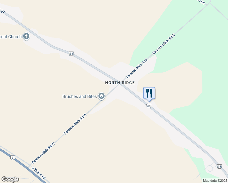 map of restaurants, bars, coffee shops, grocery stores, and more near 14 Cameron Side Road West in Kingsville