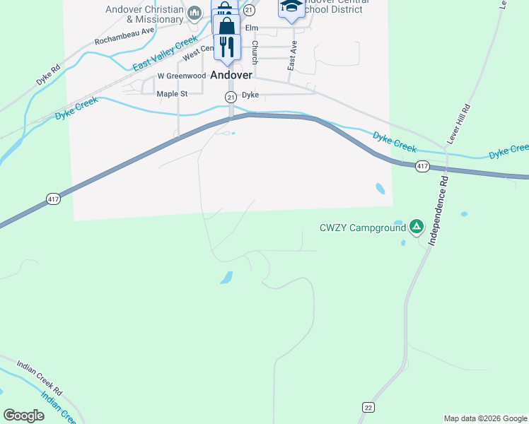 map of restaurants, bars, coffee shops, grocery stores, and more near 3454 Lynch Road in Andover