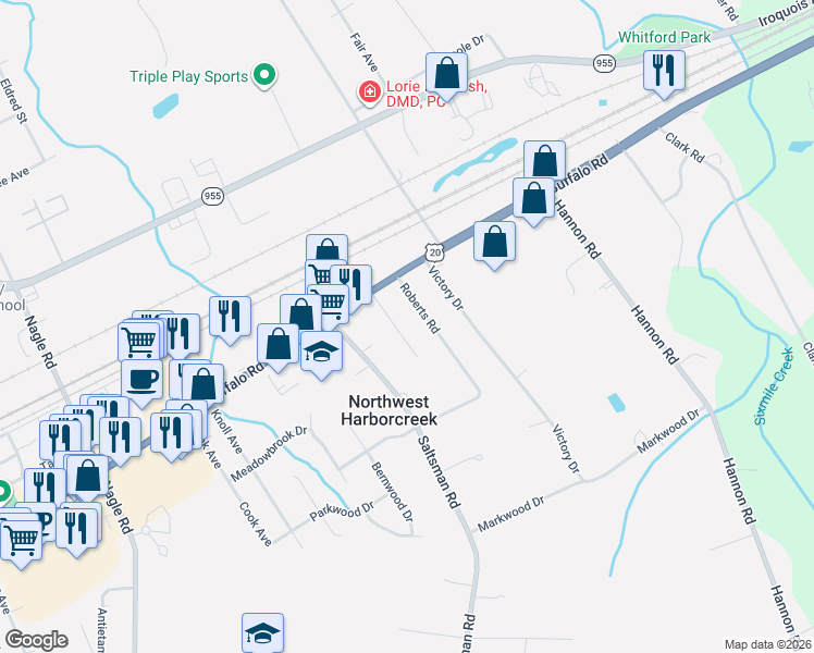 map of restaurants, bars, coffee shops, grocery stores, and more near 1976 78 Forbes St in Erie