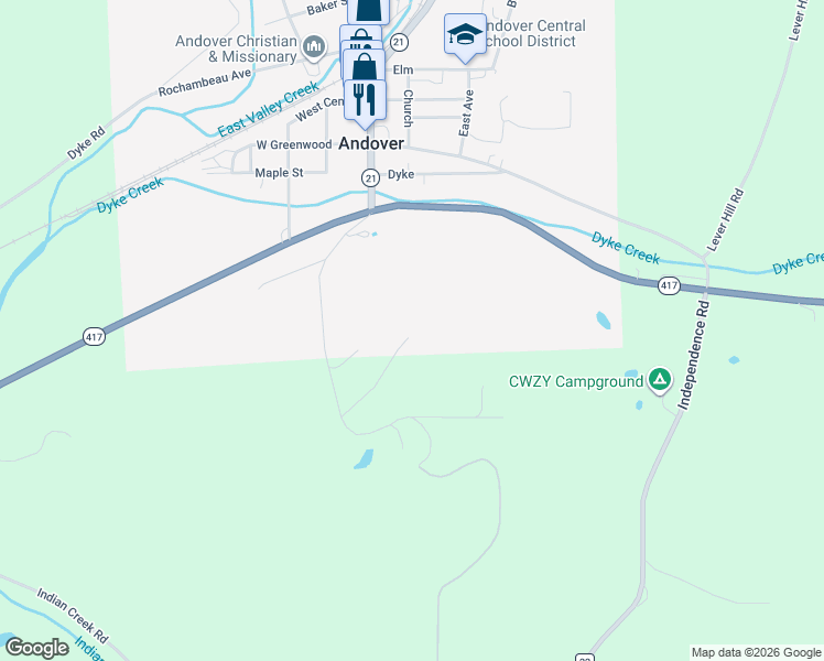 map of restaurants, bars, coffee shops, grocery stores, and more near 3454 Lynch Road in Andover