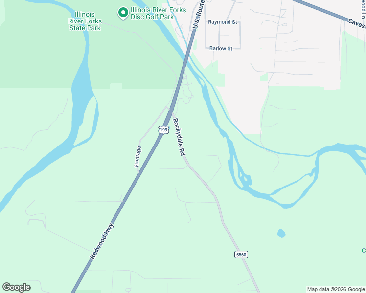map of restaurants, bars, coffee shops, grocery stores, and more near 1411 Rockydale Road in Cave Junction