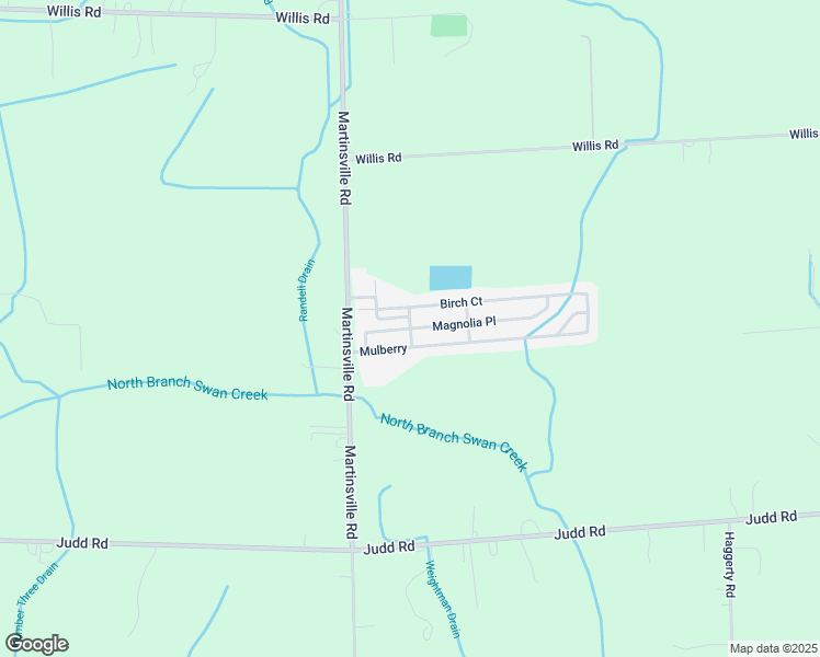 map of restaurants, bars, coffee shops, grocery stores, and more near Butternut Court in Wayne County
