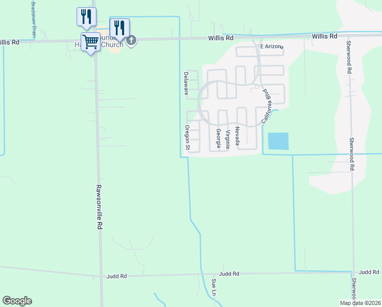 map of restaurants, bars, coffee shops, grocery stores, and more near 635-681 Oregon in Belleville