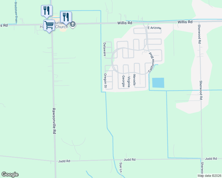 map of restaurants, bars, coffee shops, grocery stores, and more near 635-681 Oregon in Belleville
