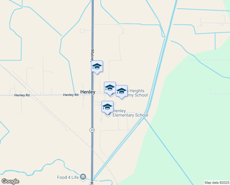 map of restaurants, bars, coffee shops, grocery stores, and more near 8245 Oregon 39 in Klamath Falls