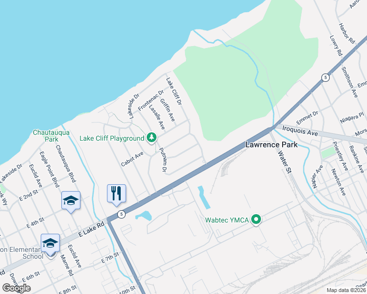 map of restaurants, bars, coffee shops, grocery stores, and more near 2631 Wolverine Ave in Erie