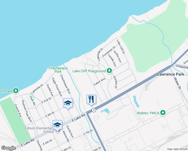 map of restaurants, bars, coffee shops, grocery stores, and more near 229 Harvey Avenue in Erie