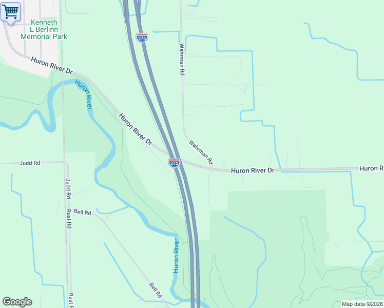 map of restaurants, bars, coffee shops, grocery stores, and more near 21000 Wahrman Road in Huron Charter Township