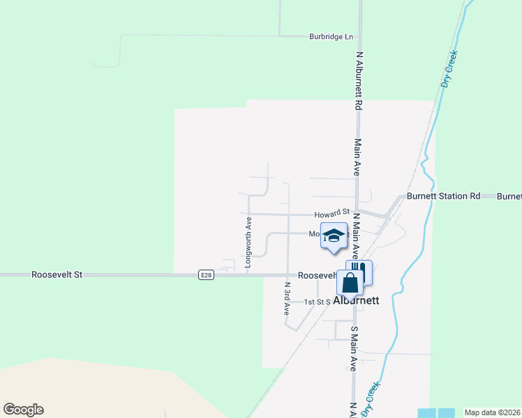 map of restaurants, bars, coffee shops, grocery stores, and more near 313 Howard Street in Alburnett