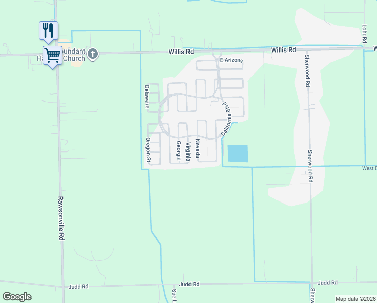 map of restaurants, bars, coffee shops, grocery stores, and more near 751-799 Virginia in Belleville