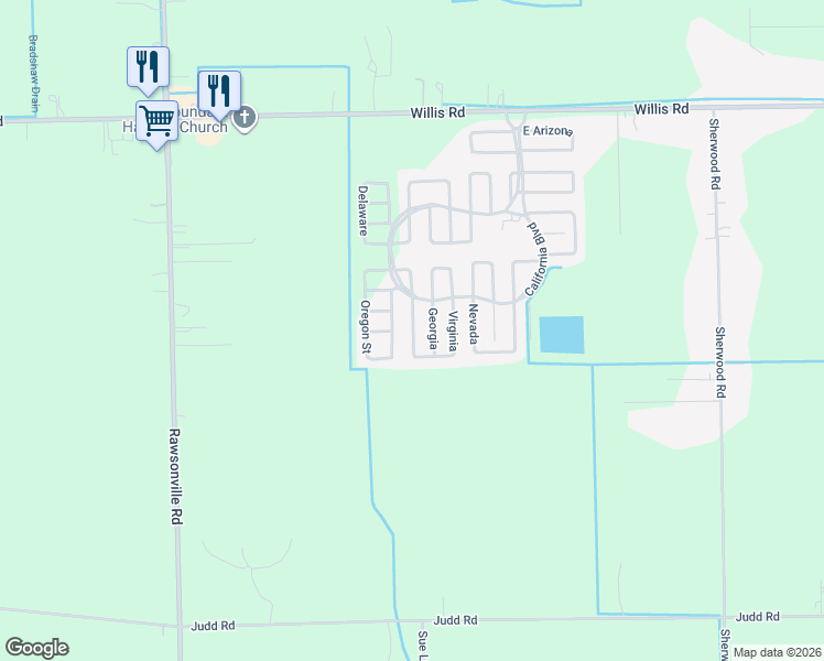 map of restaurants, bars, coffee shops, grocery stores, and more near 721 Virginia in Belleville
