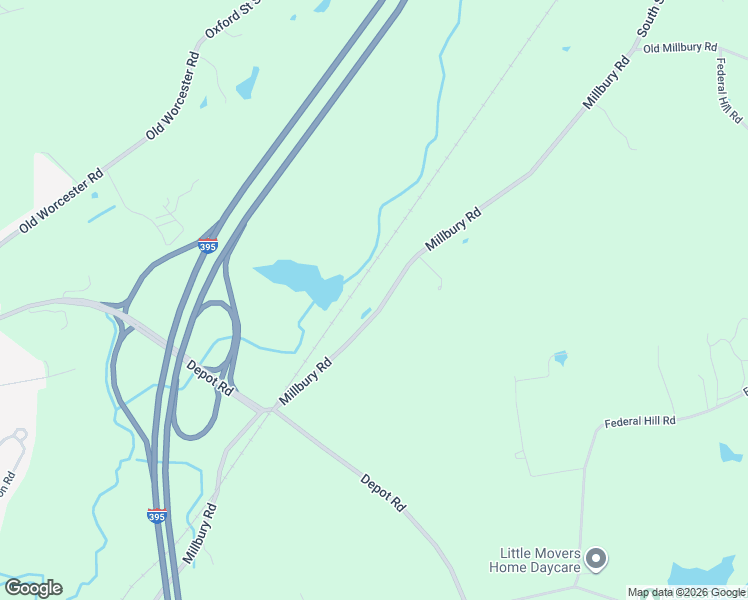 map of restaurants, bars, coffee shops, grocery stores, and more near 85A Millbury Road in Oxford