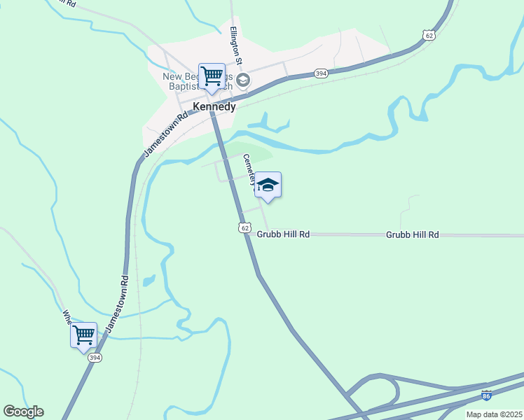 map of restaurants, bars, coffee shops, grocery stores, and more near 3470 Cemetery Street in Kennedy