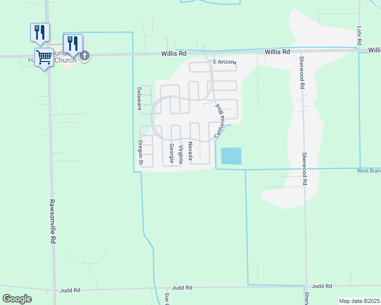 map of restaurants, bars, coffee shops, grocery stores, and more near 361-385 Utah Court in Belleville