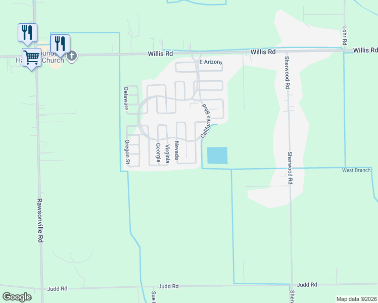 map of restaurants, bars, coffee shops, grocery stores, and more near 361-385 Utah Court in Belleville