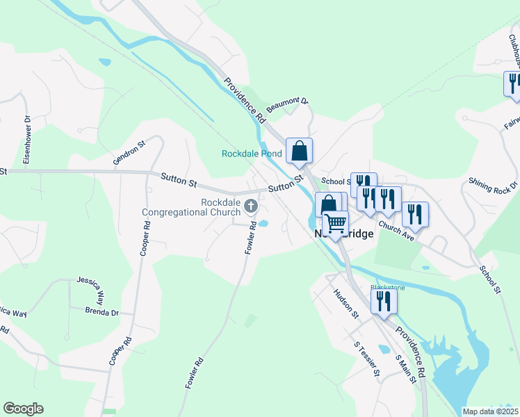 map of restaurants, bars, coffee shops, grocery stores, and more near 99 Sutton Street in Northbridge