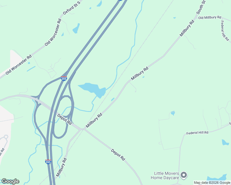 map of restaurants, bars, coffee shops, grocery stores, and more near 85A Millbury Road in Oxford