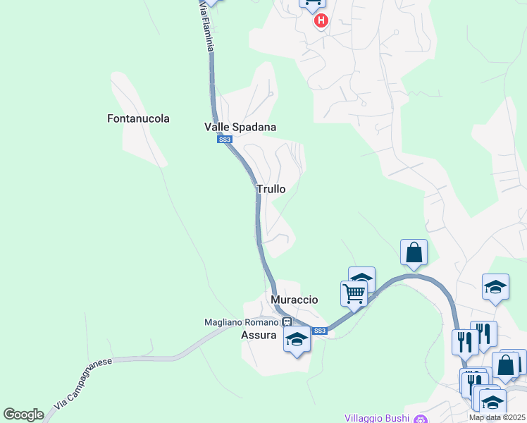 map of restaurants, bars, coffee shops, grocery stores, and more near 12 Via Antonio Varisco in Trullo