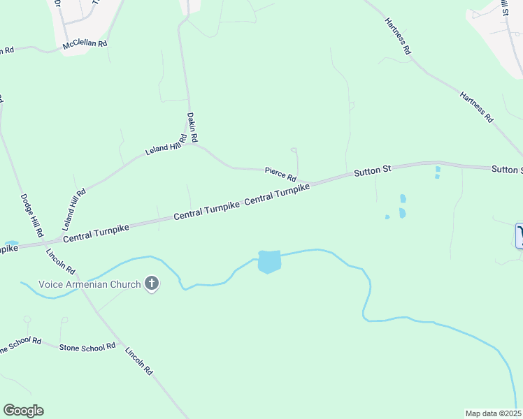 map of restaurants, bars, coffee shops, grocery stores, and more near 25 Central Turnpike in Sutton