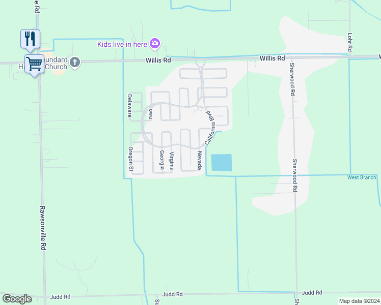 map of restaurants, bars, coffee shops, grocery stores, and more near 361-385 Utah Court in Belleville
