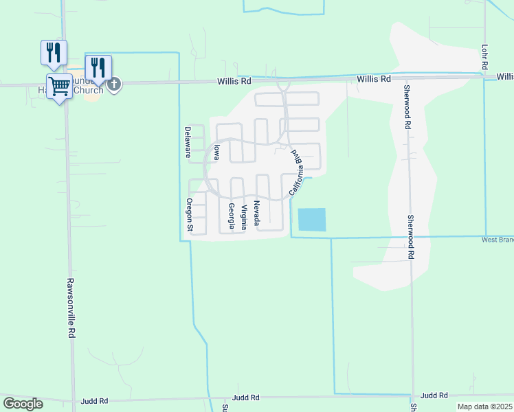 map of restaurants, bars, coffee shops, grocery stores, and more near 361-385 Utah Court in Belleville