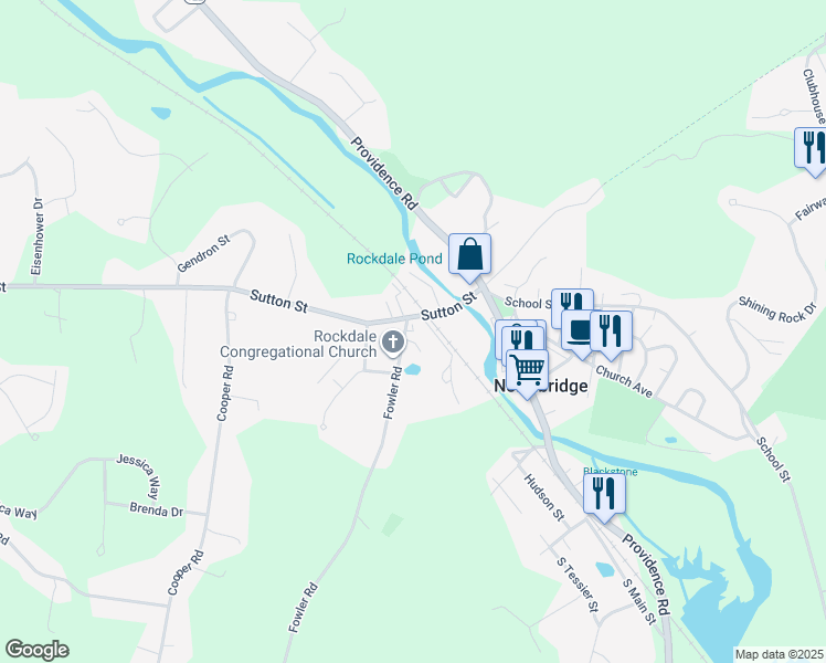 map of restaurants, bars, coffee shops, grocery stores, and more near 99 Sutton Street in Northbridge
