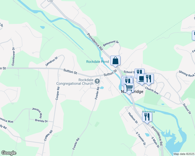 map of restaurants, bars, coffee shops, grocery stores, and more near 99 Sutton Street in Northbridge