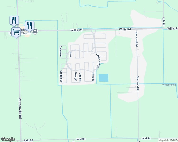 map of restaurants, bars, coffee shops, grocery stores, and more near 361 Utah Court in Belleville