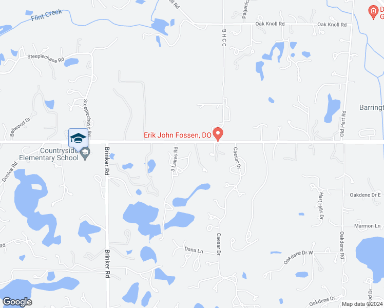 map of restaurants, bars, coffee shops, grocery stores, and more near 4 3 Lakes Road in Barrington