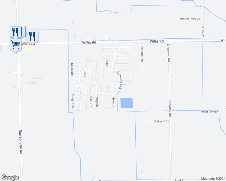 map of restaurants, bars, coffee shops, grocery stores, and more near 379-451 Nevada in Belleville